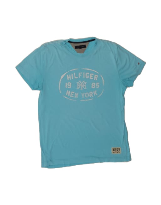 Vintage Tommy Hilfiger Graphic T-shirt Top Large In Blue