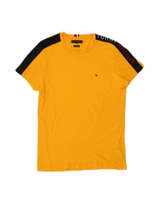 Vintage Tommy Hilfiger Graphic T-shirt Top Medium In Yellow Colourblock