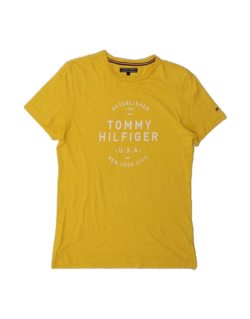 Vintage Tommy Hilfiger Graphic T-shirt Top Medium In Yellow
