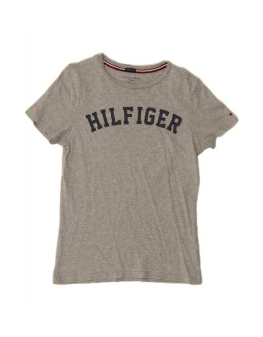 Vintage Tommy Hilfiger Graphic T-shirt Top Small In Grey