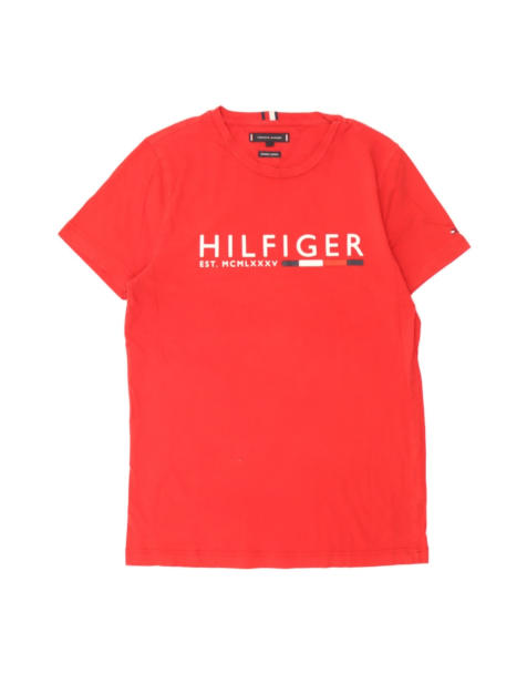 Vintage Tommy Hilfiger Graphic T-shirt Top Small In Red - view 1