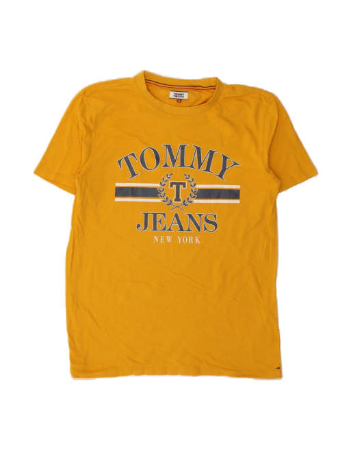 Vintage Tommy Hilfiger Graphic T-shirt Top Small In Yellow