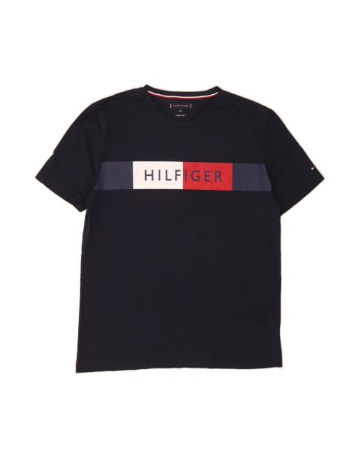 Vintage Tommy Hilfiger Graphic T-shirt Top UK 20 2XL In Blue