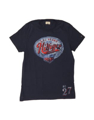 Vintage Tommy Hilfiger Graphic T-shirt Top XL In Blue