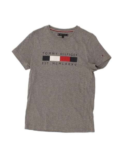 Vintage Tommy Hilfiger Graphic T-shirt Top XS In Grey - view 1