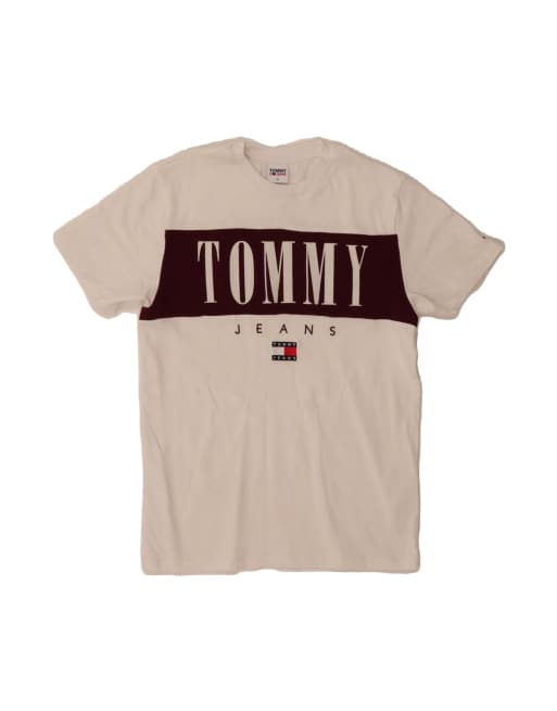 Vintage Tommy Hilfiger Graphic T-shirt Top XS In White