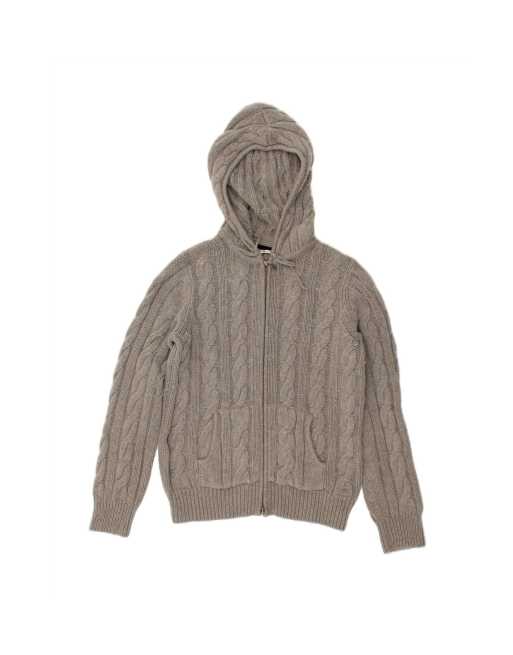 Vintage Tommy Hilfiger Hooded Cardigan Sweater UK 14 Large In Grey