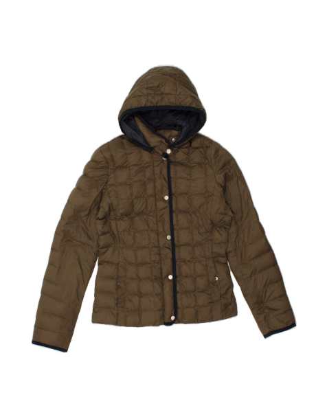 Vintage Tommy Hilfiger Hooded Padded Jacket Uk 10 Small In Khaki - view 1