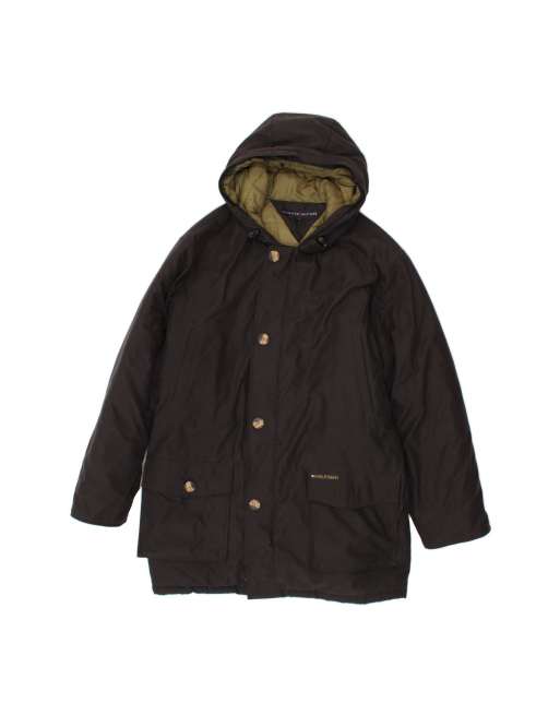 Vintage Tommy Hilfiger Hooded Windbreaker Coat UK 40 Large In Brown