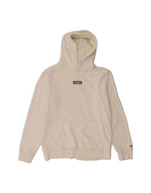 Vintage Tommy Hilfiger Hoodie Jumper Medium In Off In White