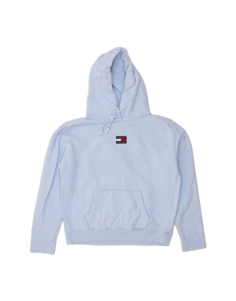 Vintage Tommy Hilfiger Hoodie Jumper UK 14 Medium In Blue - view 1