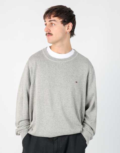 Vintage Tommy Hilfiger l knit sweatshirt in light grey - view 1