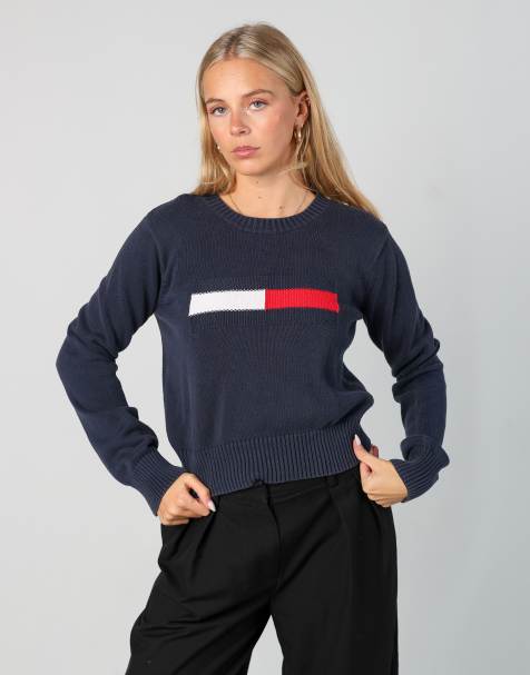 Vintage Tommy Hilfiger l knit sweatshirt in navy blue - view 1