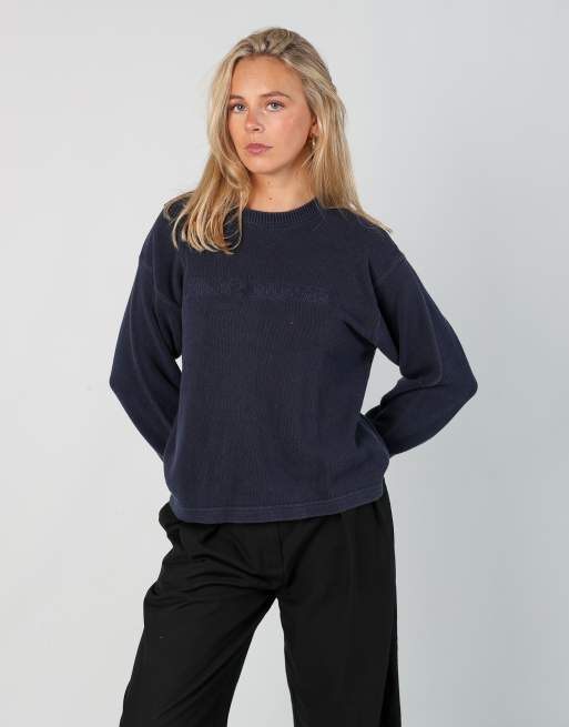 Vintage Tommy Hilfiger l knit sweatshirt in navy blue