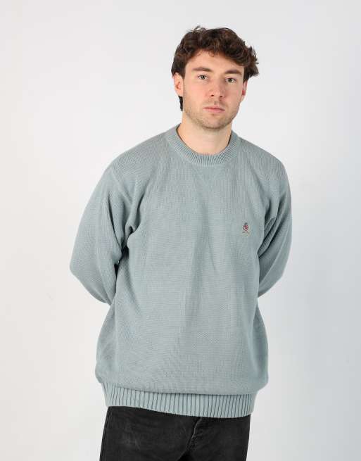 Vintage Tommy Hilfiger l knit sweatshirt in turquoise