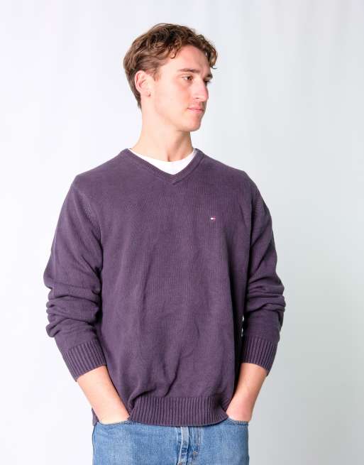Vintage Tommy Hilfiger L Knit Sweatshirt Navy Blue