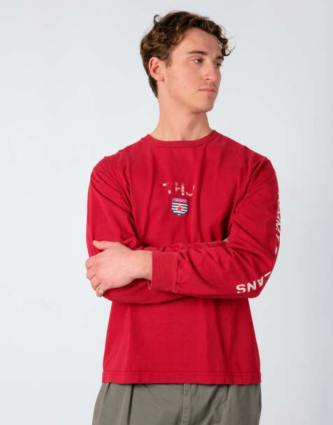 Vintage Tommy Hilfiger L Long Sleeve Shirt Red - view 1