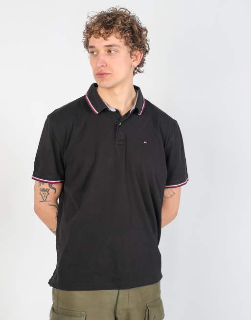 Vintage Tommy Hilfiger l polo shirt in black