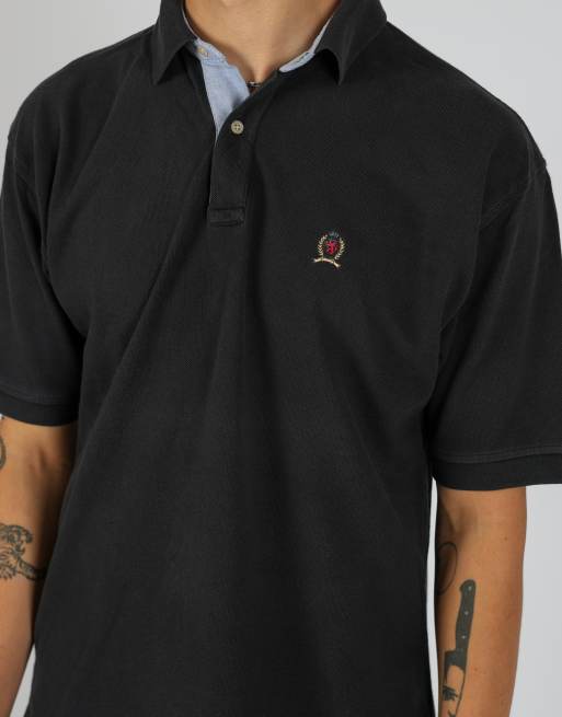 Vintage Tommy Hilfiger l polo shirt in navy blue, 4 of 4