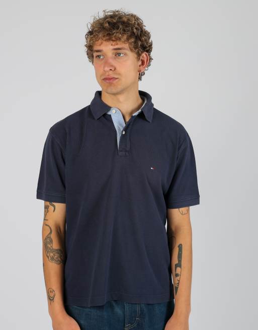 Vintage Tommy Hilfiger l polo shirt in navy blue