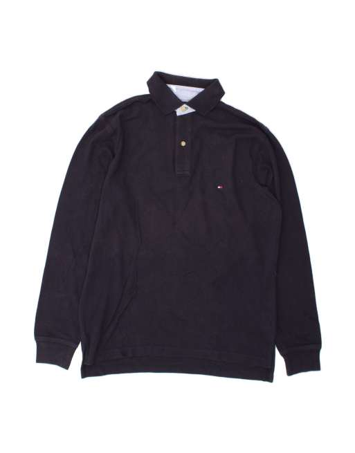 Vintage Tommy Hilfiger Long Sleeve Polo Shirt Small In Blue