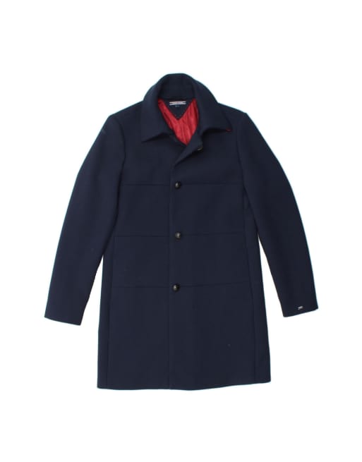 Vintage Tommy Hilfiger Loose Fit Overcoat UK 10 Small In Blue