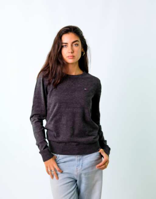 Vintage Tommy Hilfiger M Knit Jumper Charcoal Grey