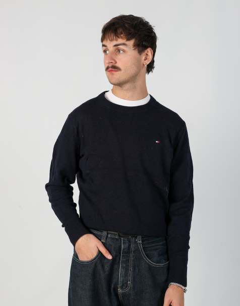 Vintage Tommy Hilfiger m knit sweatshirt in navy blue - view 1