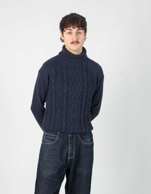 Vintage Tommy Hilfiger m knit sweatshirt in navy blue