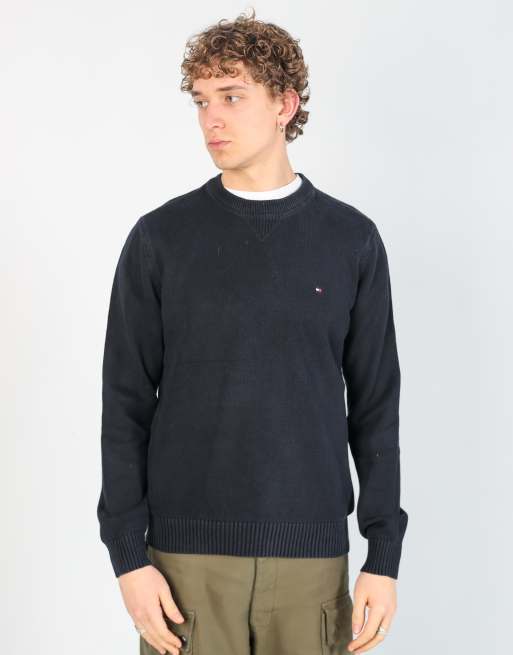 Vintage Tommy Hilfiger m knit sweatshirt in navy blue