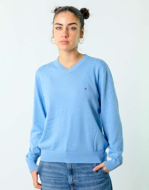 Vintage Tommy Hilfiger M Knit Sweatshirt Light Blue