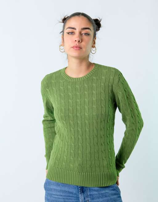 Vintage Tommy Hilfiger M Knit Sweatshirt Light Green