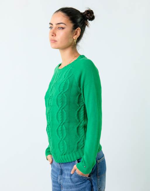 Vintage Tommy Hilfiger M Knit Sweatshirt Light Green