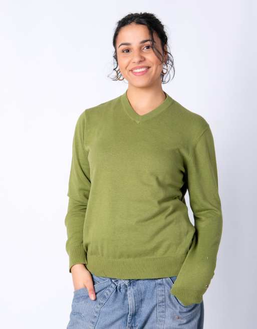 Vintage Tommy Hilfiger m knit sweatshirt light green