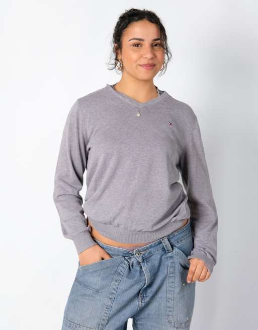 Vintage Tommy Hilfiger m knit sweatshirt light grey