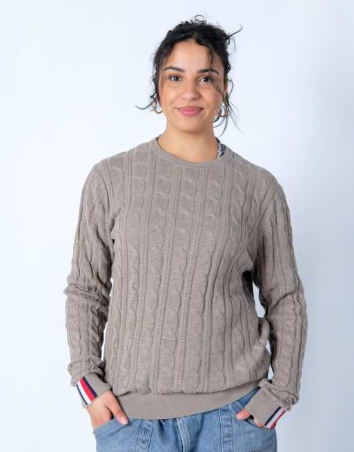 Vintage Tommy Hilfiger m knit sweatshirt light grey