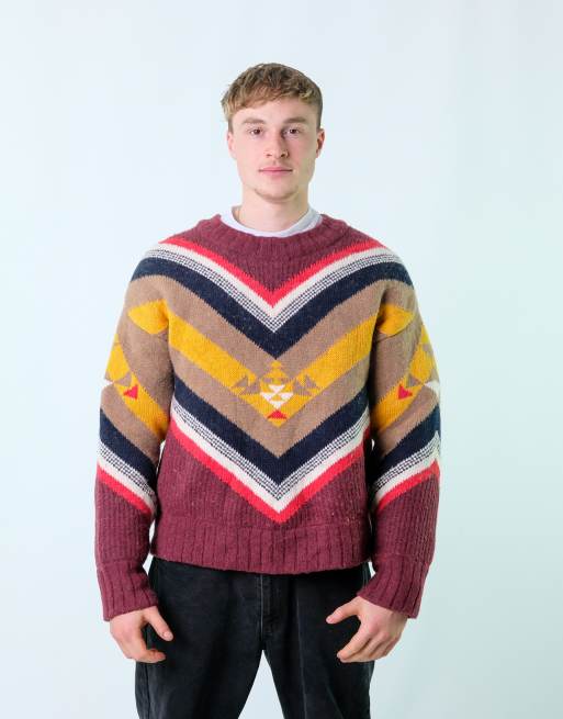 Vintage Tommy Hilfiger M Knit Sweatshirt Multi Colured