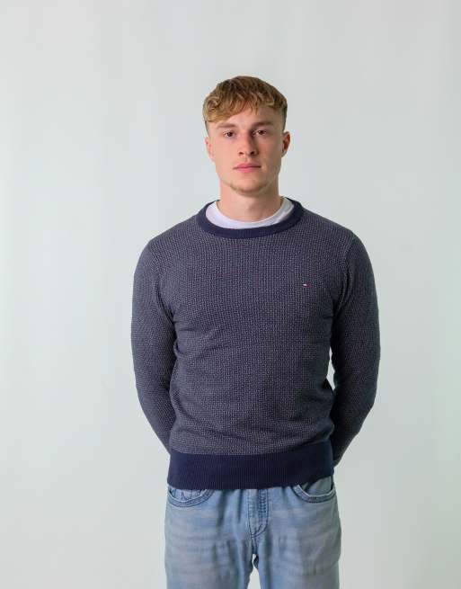 Vintage Tommy Hilfiger M Knit Sweatshirt Navy Blue