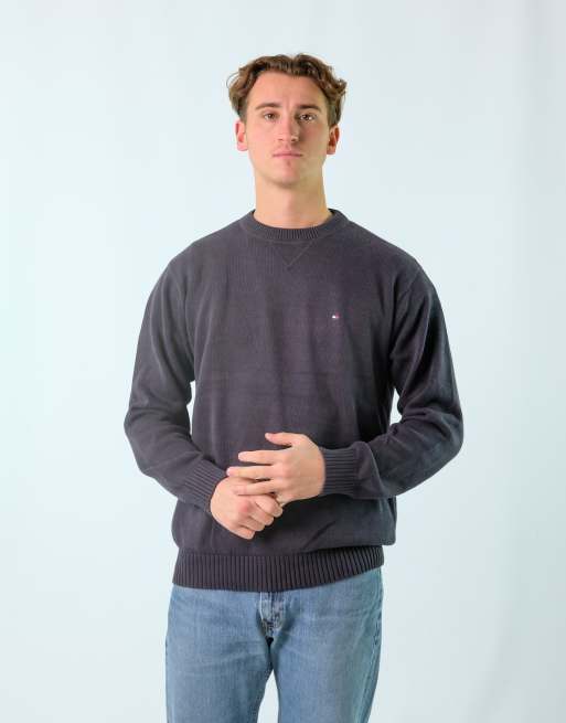 Vintage Tommy Hilfiger M Knit Sweatshirt Navy Blue