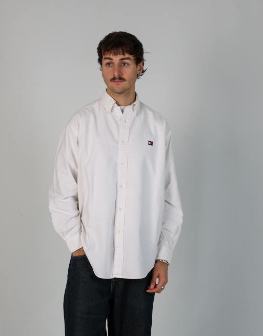 Vintage Tommy Hilfiger m long sleeve shirt in ivory