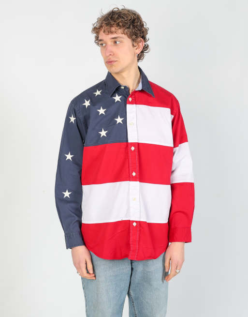 Vintage Tommy Hilfiger m long sleeve shirt in red