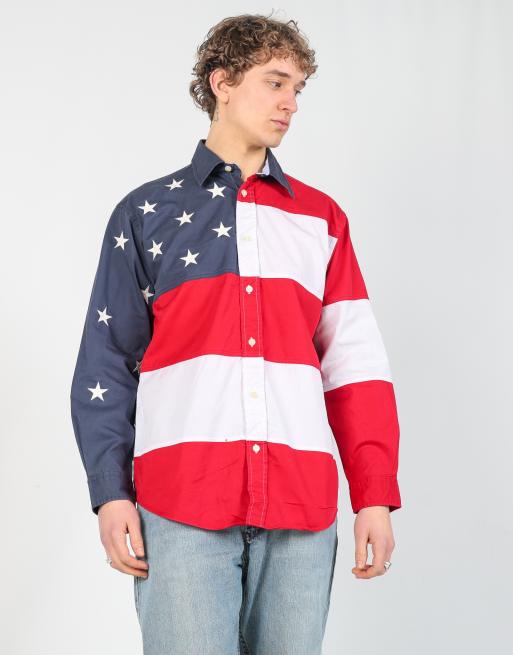 Vintage Tommy Hilfiger m long sleeve shirt in red, 4 of 4