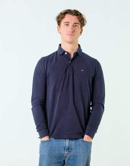 Vintage Tommy Hilfiger M T-Shirt Navy Blue Long Sleeve