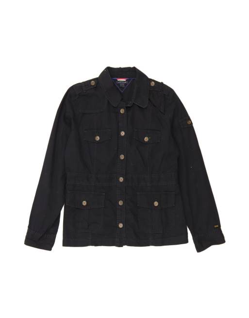Vintage Tommy Hilfiger Military Jacket UK 18 XL In Blue