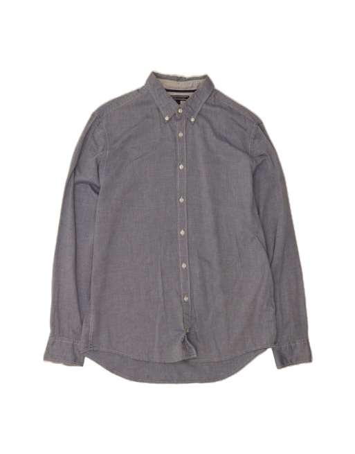 Vintage Tommy Hilfiger New York Fit Shirt Large In Blue Argyle/diamond
