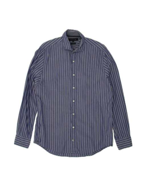 Vintage Tommy Hilfiger New York Fit Shirt Large In Blue Striped
