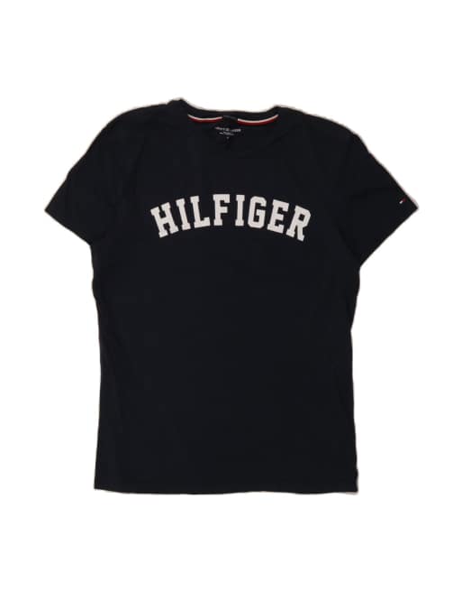 Vintage Tommy Hilfiger New York Graphic T-shirt Top UK 16 Large In Blue