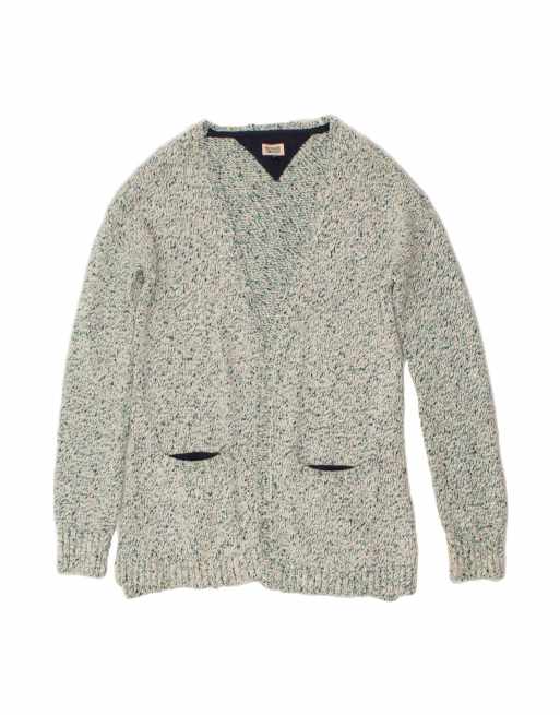 Vintage Tommy Hilfiger Open Cardigan Sweater UK 14 Large In Green Flecked