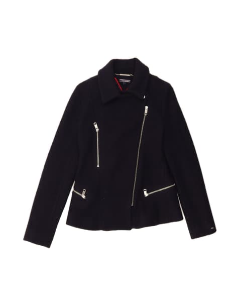 Vintage Tommy Hilfiger Overcoat US 6 Medium In Blue Wool - view 1