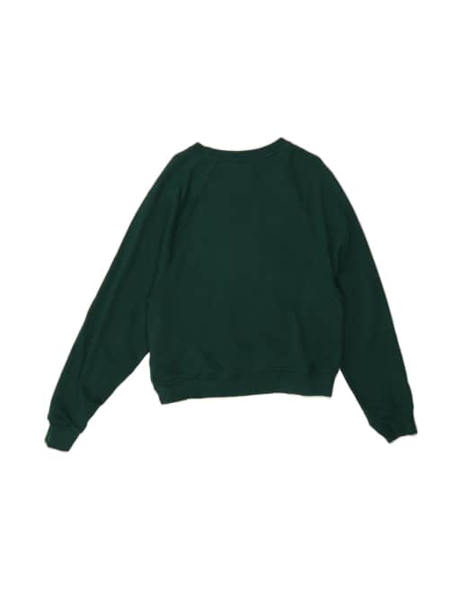 Vintage Tommy Hilfiger Oversized Crop Sweatshirt Jumper UK 16 Large In Green, 2 of 4